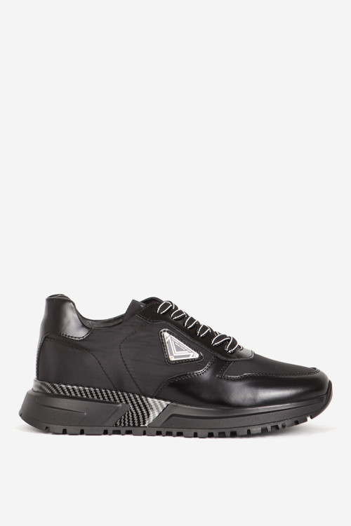 Erkek Sneaker Kalın Taban Bağcıklı Casual Ayakkabı Gerçek Deri 19523 SİYAH