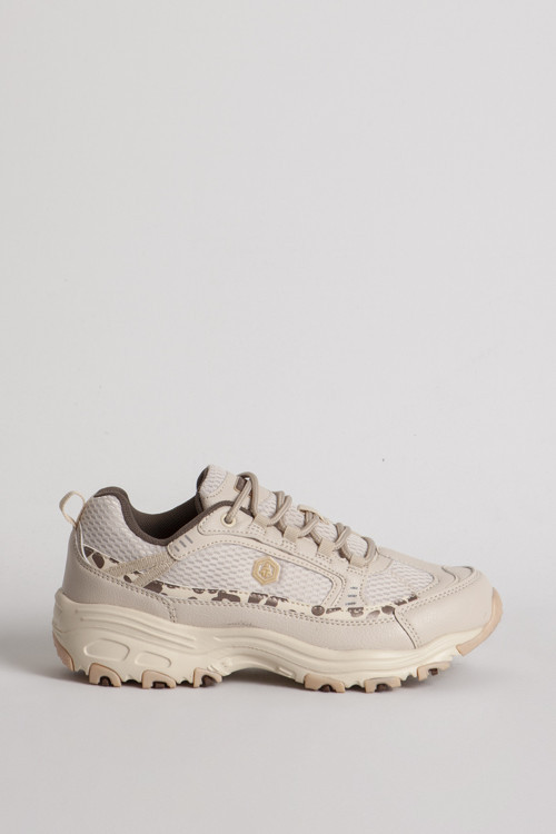 Kadın Spor Kalın Taban Bağcıklı Sneaker HJ 21305-Z BEJ KAMUFLAJ