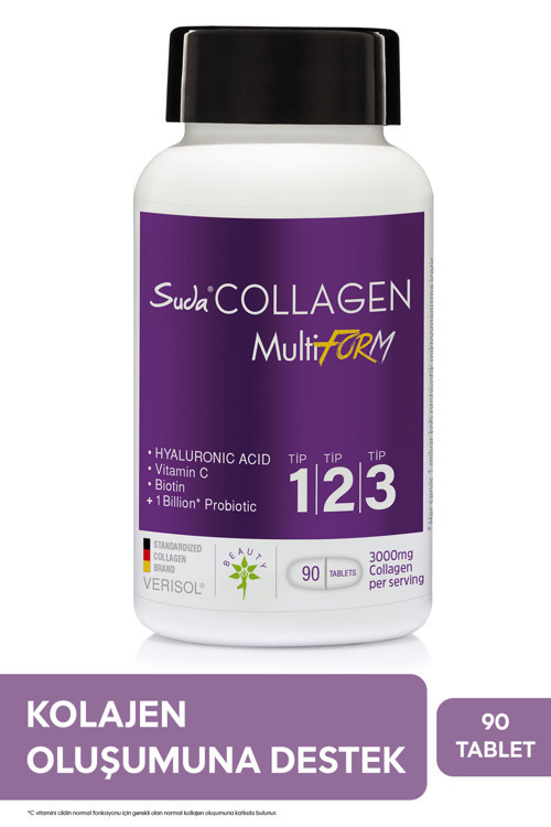 Multiform Kolajen Tip 1 2 3 ,Vitamin C,Biotin,Hyaluronik Asit,Saç,Tırnak,Cilt 90 Tablet