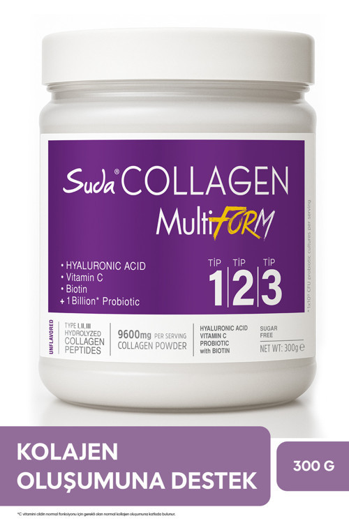 Multiform Hidrolize Kolajen Tip 1 2 3,Vitamin C,Biotin,Hyaluronik Asit,Saç,Tırnak,Cilt Aromasız 300g