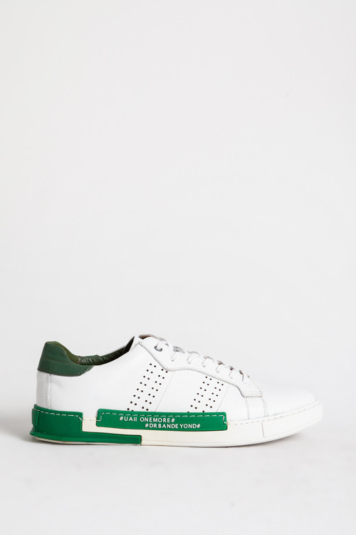 13317 Casual Gerçek Deri Erkek Sneaker Ayakkabı BEYAZ