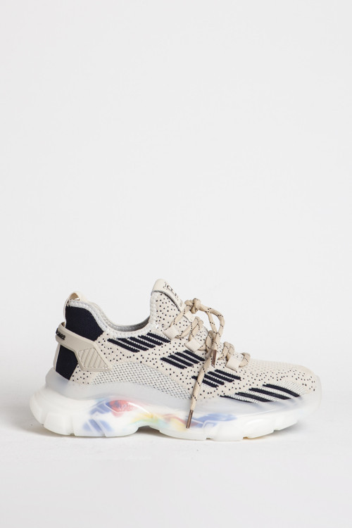 Kadın Bağcıklı Triko Comfort Casual Sneaker GJ 381 BEJ
