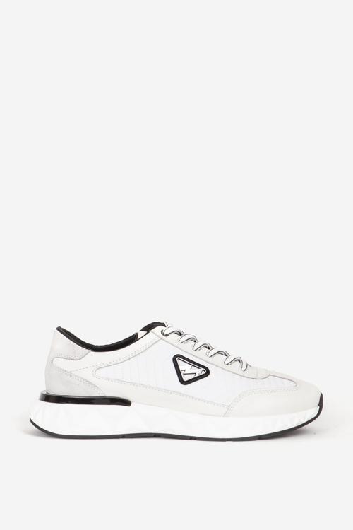 Erkek Günlük Kalın Tabanlı Bağcıklı Sneaker Gerçek Deri 19498 BEYAZ