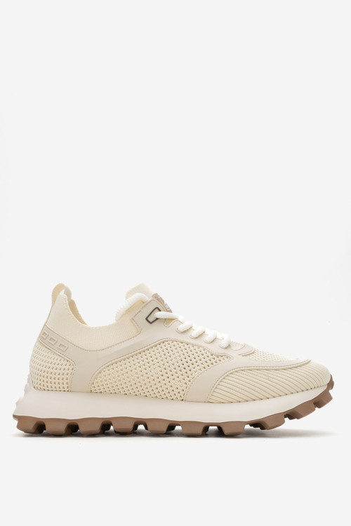 Erkek Kalın Taban Trikolu Bağcıklı Sneaker MC 21326 BEJ