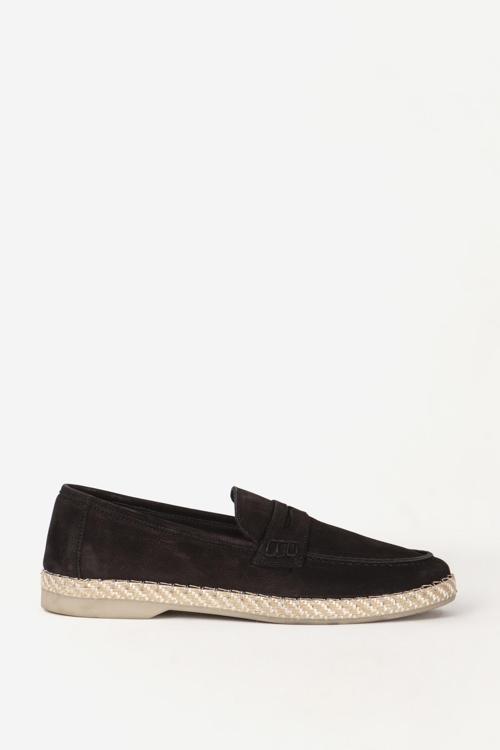 Erkek Bantlı Loafer Ayakkabı Gerçek Deri MC 17403 SİYAH