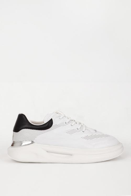 Erkek Yüksek Taban Bağcıklı Sneaker Ayakkabı MC 17387 BEYAZ