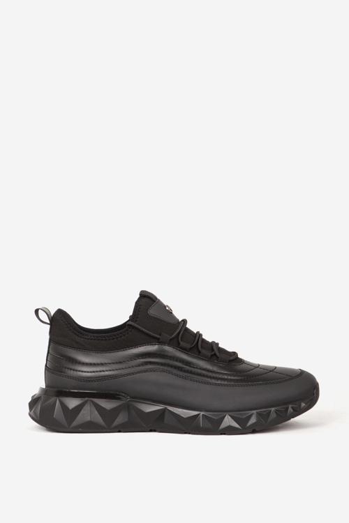Erkek Kalın Taban Comfort Casual Ayakkabı Gerçek Deri MC 18354 SİYAH