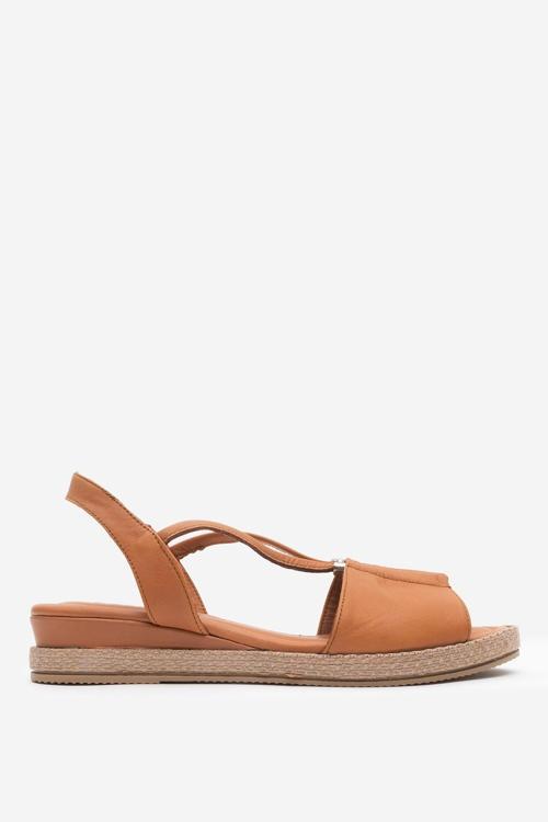 Kadın Comfort Günlük Sandalet Gerçek Deri ZY 1276 TABA