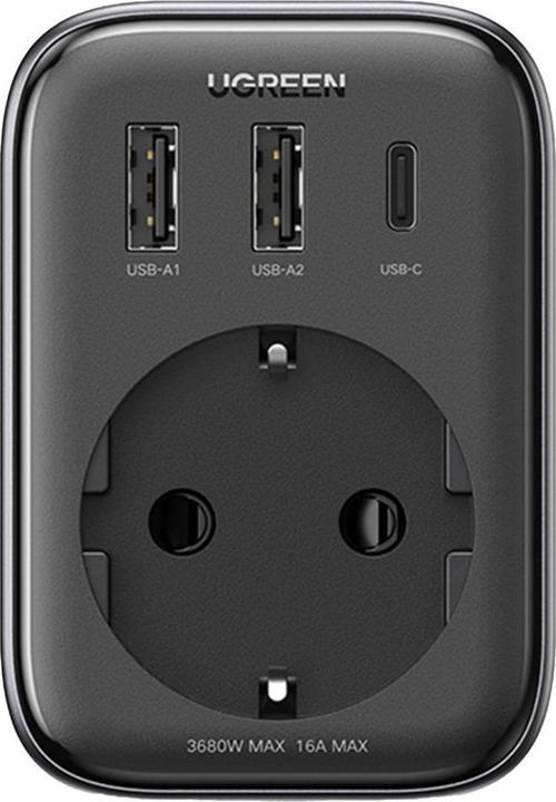 30W GaN Hızlı Şarj Cihazı 2*USB ve Type-C Akım Korumalı Duvar Prizi