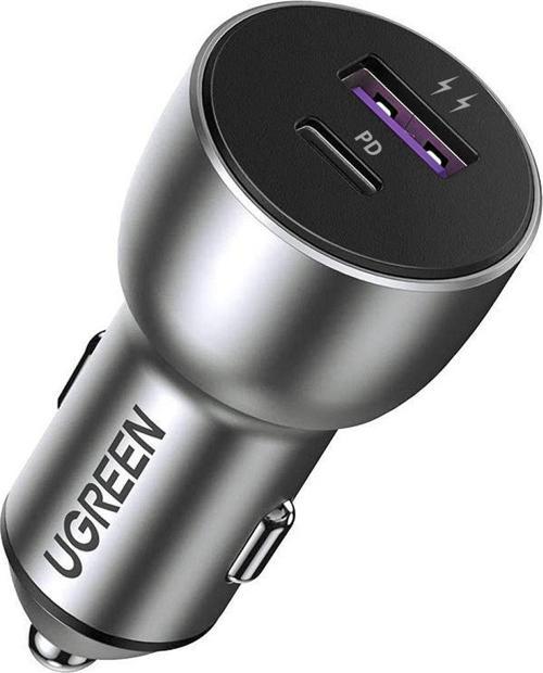 Alüminyum 42.5W PD QC 3.0 Çift Çıkışlı Hızlı Araç Şarj Cihazı