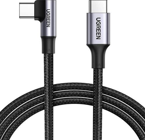 Type-C to Type-C 100W 5A Örgülü 90 Derece Şarj Kablosu 1 Metre