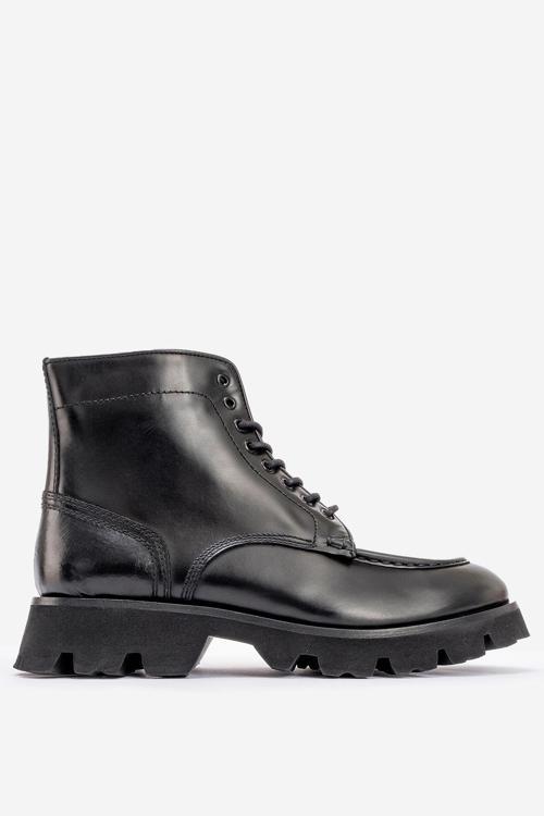 Erkek Kalın Taban Bağcıklı Fermuarlı Casual Bot Gerçek Deri MC 20235 SİYAH