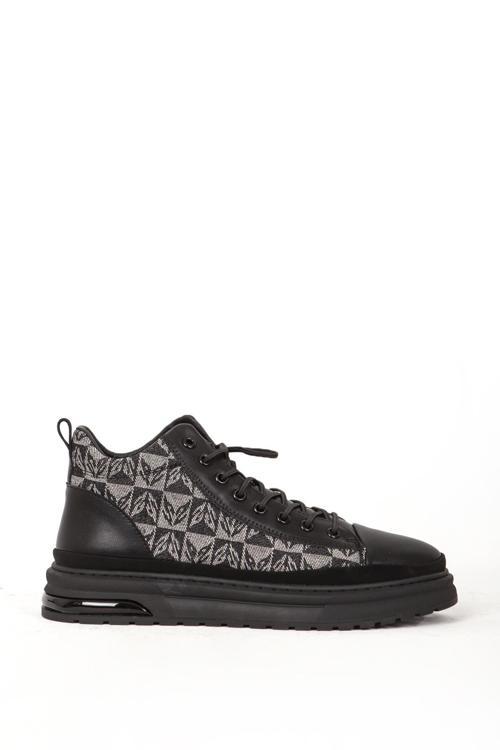 Erkek Comfort Kalın Taban Bilek Sneaker Gerçek Deri MC 18271 SİYAH