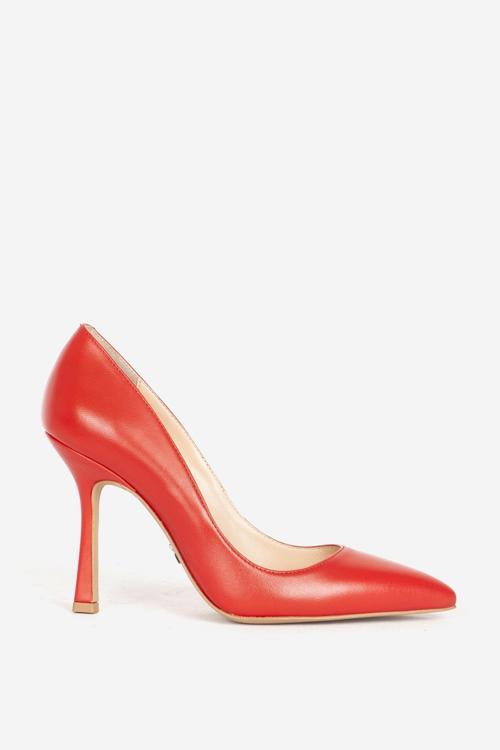 Kadın Sivri Burun Stiletto Gerçek Deri SY 27468 KIRMIZI