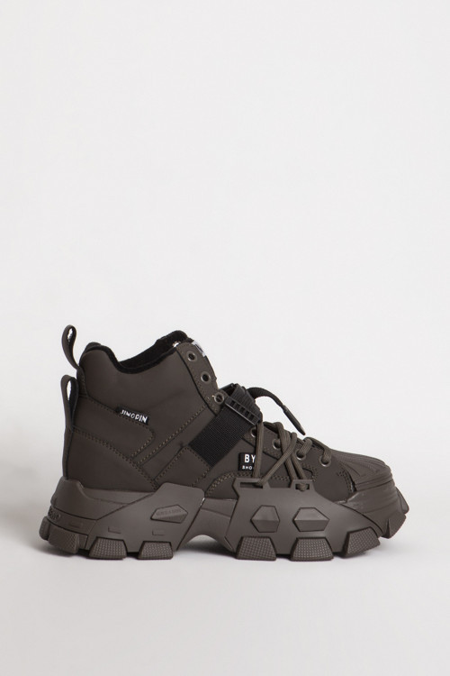 Kadın Kalın Taban Yarım Bilek Sneaker GJ 322/1 KAHVERENGİ