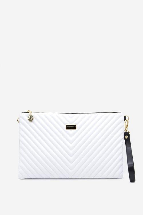 SİLVER POLO 1034 Tek Bölmeli Kadın Portföy & Clutch BEYAZ