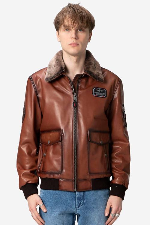 Falcom Savaki Yaka Kürklü Gerçek Deri Erkek Mont VİSKİ