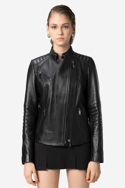 Kasuka Gerçek Deri Kadın Mont SİYAH