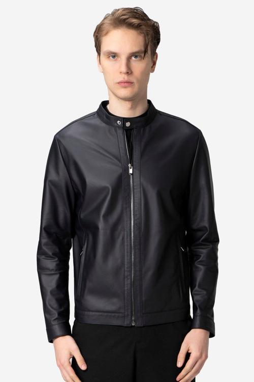 Ronaldo Tafta Gerçek Deri Erkek Ceket LACİVERT