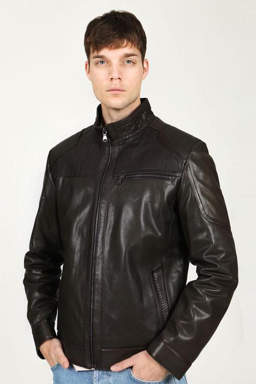 SDX2024 VEJETAL Gerçek Deri Erkek Mont YEŞİL