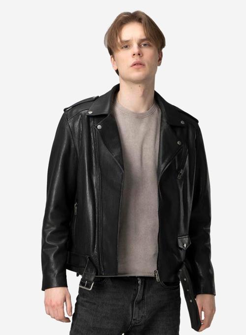 JOKER JUMBO Gerçek Deri Erkek Mont SİYAH