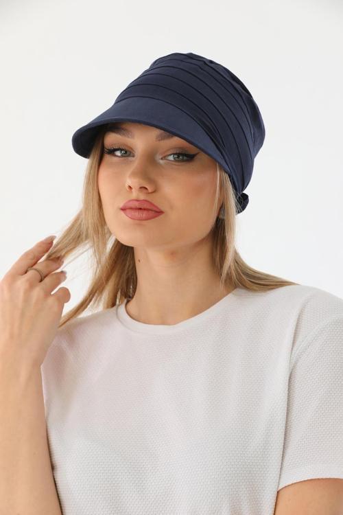 Safari Bağlamalı Lacivert Siperli Bandana Vizör