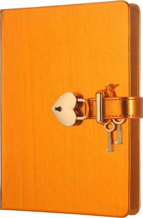 Hush Kilitli Not Defteri 160 Yaprak Çizgisiz Turuncu 4401 13x18 cm