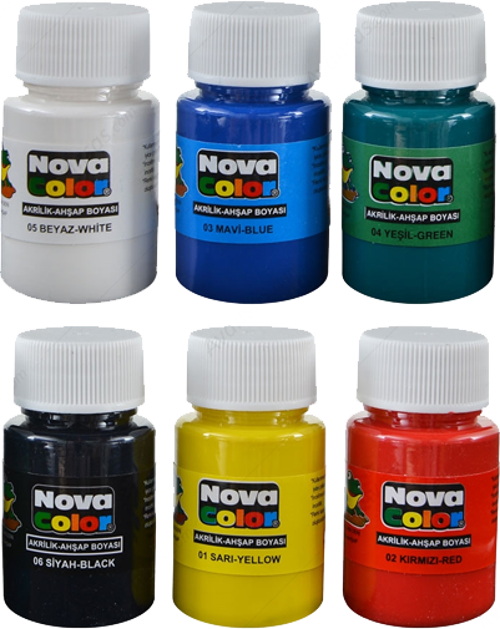 Nc-180 Akrilik Boya 6 Renk Şişe 30 Cc.