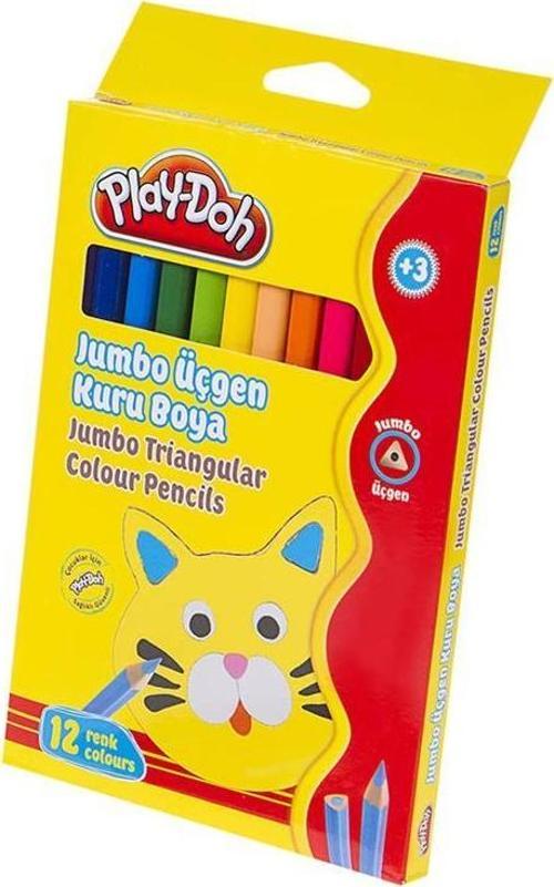 12 Renk Boya Kalemi Jumbo Üçgen Play-Ku008