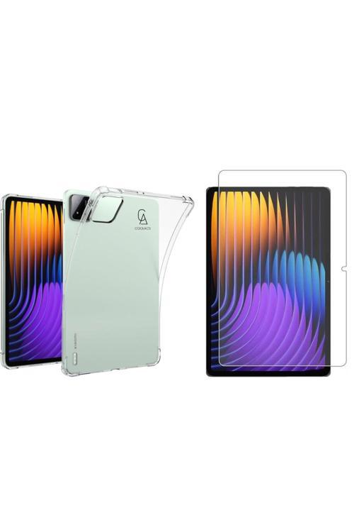 20068310 Xiaomi Pad 7 Pro 11.2 Inç İle Uyumlu Şeffaf Esnek Silikon Tablet Kılıfı Ekran Koruyucu