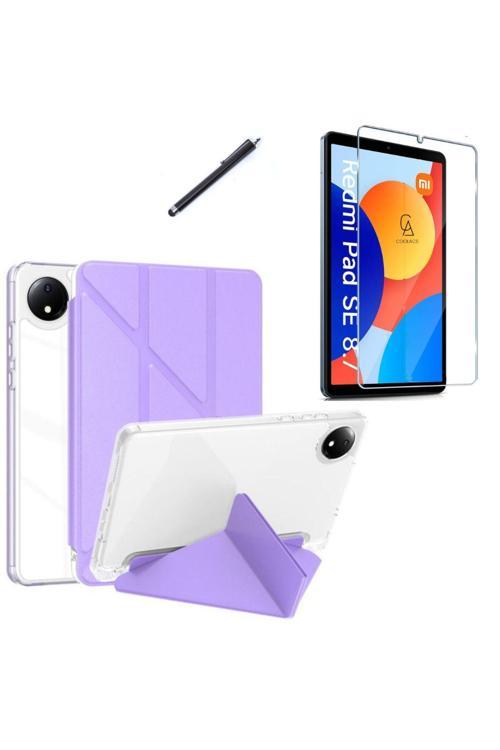 20068310 Xiaomi Redmi Pad Se 8.7 İnç Uyumlu Tri Fold Kalemlikli Tablet Kılıfı Ekran Koruyucu Kalem Seti