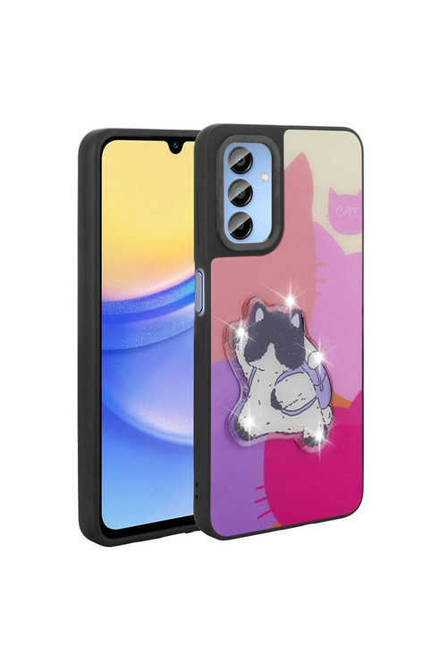 20068310 Samsung Galaxy A25 İle Uyumlu Kılıf Parlayan Kabartmalı İkonik Figürlü Silikon Kapak