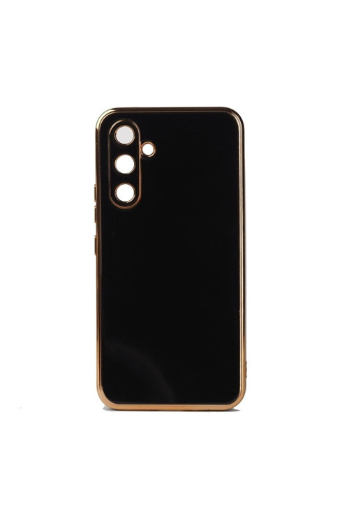 20068310 Samsung Galaxy A04S Uyumlu Kılıf Kenarları Parlak Altın Renkli Kamera Korumalı Soft Tasarım Kılıf