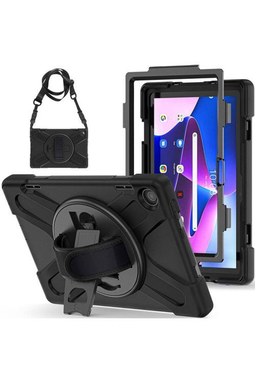 20068310 Lenovo Tab M10 Hd (2.Nesil) İle Uyumlu Yüksek Korumalı Askı Kayışlı Tablet Silikon Kılıf