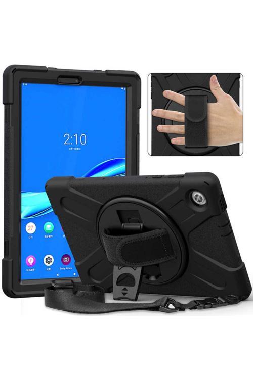 20068310 Lenovo Tab M10 Plus Tb-X606F İle Uyumlu Yüksek Korumalı Askı Kayışlı Tablet Silikon Kılıf