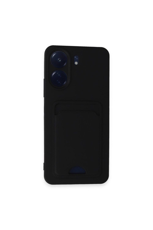 20068310 Xiaomi Redmi 13C Uyumlu Arka Kamera Korumalı Kart Koyulabilen Silikon Kartlıklı Kılıf Kapak