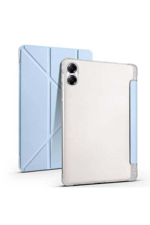20068310 Honor Pad X9 11.5 İnç Uyumlu Kılıf 3 Farklı Stand Kalemlikli Tri Folding Tablet Kılıfı Mavi