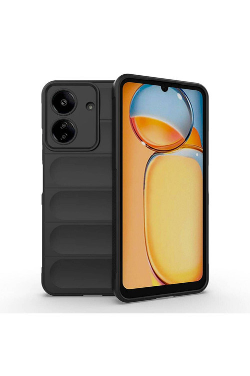 20068310 Xiaomi Poco C65 Uyumlu Kılıf Esnek Tpu Oyuklu Arka Yüzey Tasarımlı Silikon Kapak