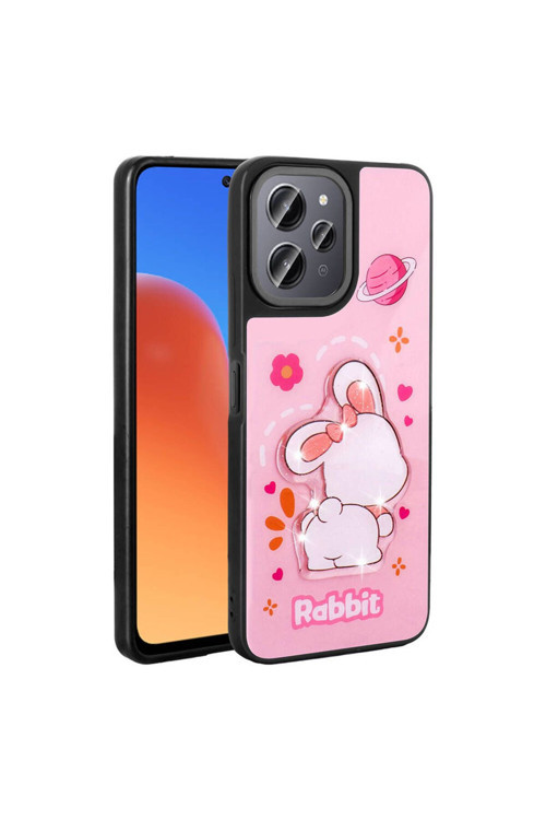 20068310 Xiaomi Redmi 12 4G İle Uyumlu Kılıf Parlayan Kabartmalı İkonik Figürlü Silikon Kapak
