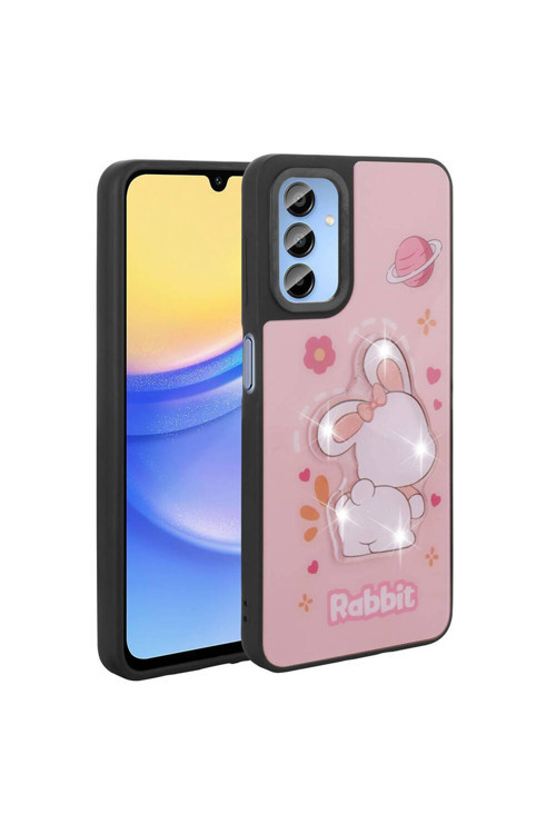 20068310 Samsung Galaxy A25 İle Uyumlu Kılıf Parlayan Kabartmalı İkonik Figürlü Silikon Kapak