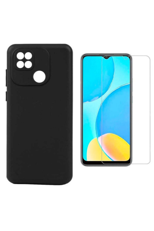 20068310 Xiaomi Poco C40 Uyumlu Kılıf Esnek Silikon Telefon Kılıfı Ve Temperli Cam Ekran Koruyucu
