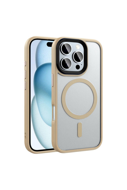 20068310 Apple İphone 16 Pro Uyumlu Kılıf Mat Arka Yüzey Magsafe Wireless Şarj Özellikli Telefon Kılıfı Kapak