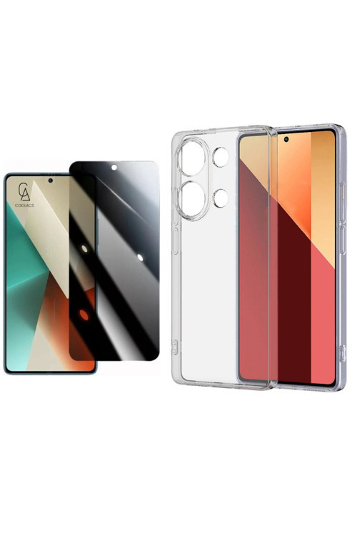 20068310 Xiaomi Poco M6 Pro 4G Ile Uyumlu Soft Yumuşak Telefon Kılıfı Ve Hayalet Privacy Ekran Koruyucu Seti