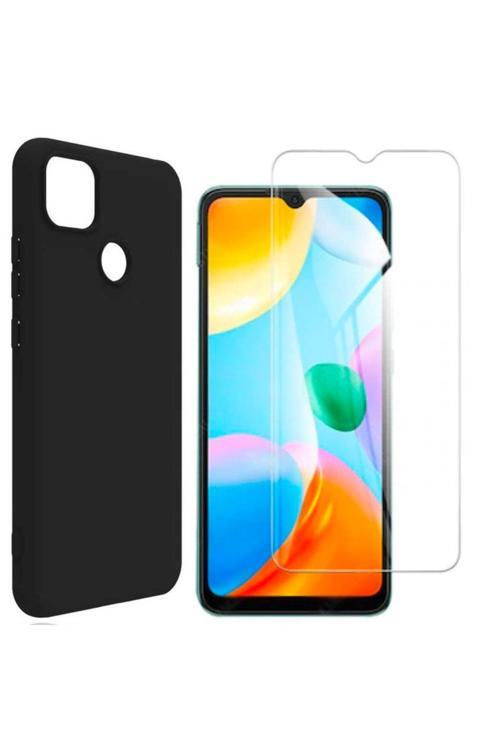 20068310 Xiaomi Redmi 9C Uyumlu Kılıf Esnek Silikon Telefon Kılıfı Ve Temperli Cam Ekran Koruyucu