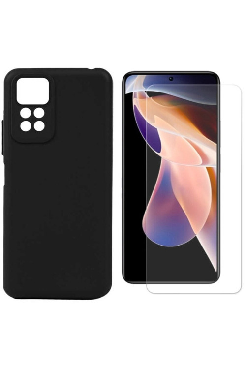 20068310 Xiaomi Redmi Note 11S Uyumlu Kılıf Esnek Silikon Telefon Kılıfı Ve Temperli Cam Ekran Koruyucu