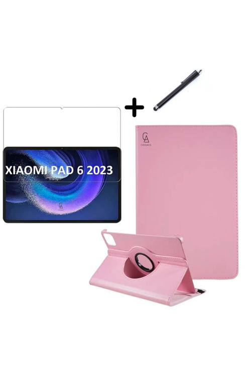20068310 Xiaomi Pad 6 11 İnç Uyumlu 360° Dönebilen Standlı Tablet Kılıfı Ekran Koruyucu Ve Kalem Seti