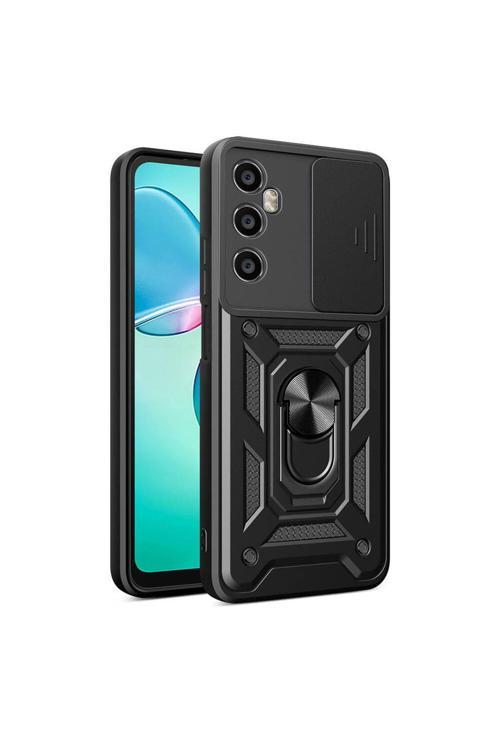 20068310 Realme C65 4G İle Uyumlu Kılıf Magnetik Standlı Kamera Korumalı Sürgülü Kapak