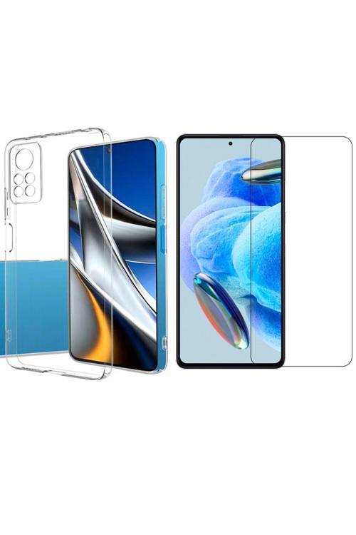 20068310 Xiaomi Redmi Note 12 Pro 4G Uyumlu Kılıf Esnek Silikon Telefon Kılıfı Ve Temperli Cam Ekran Koruyucu