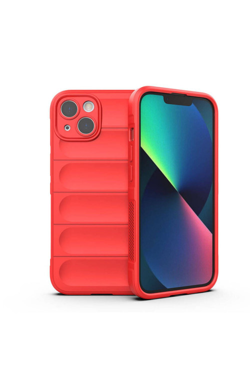 20068310 Apple İphone 13 Uyumlu Kılıf Esnek Tpu Oyuklu Arka Yüzey Tasarımlı Silikon Kapak