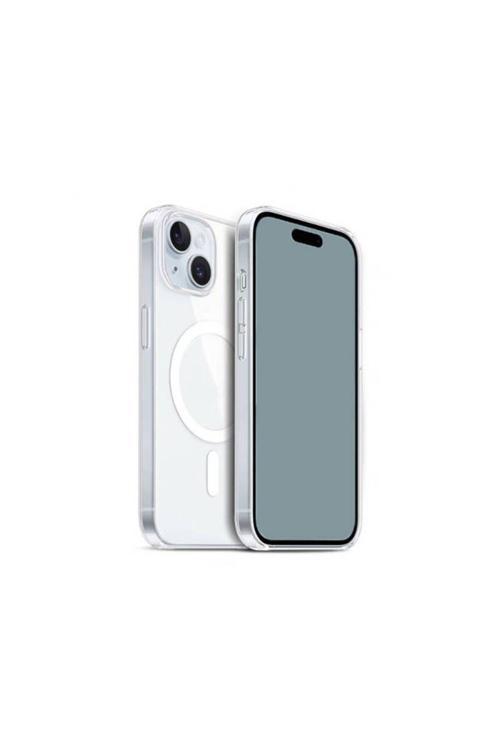 20068310 Apple İphone 15 Plus Uyumlu Kılıf Wireless Şarj Özellikli Magsafe Şeffaf Telefon Kılıfı Kapak
